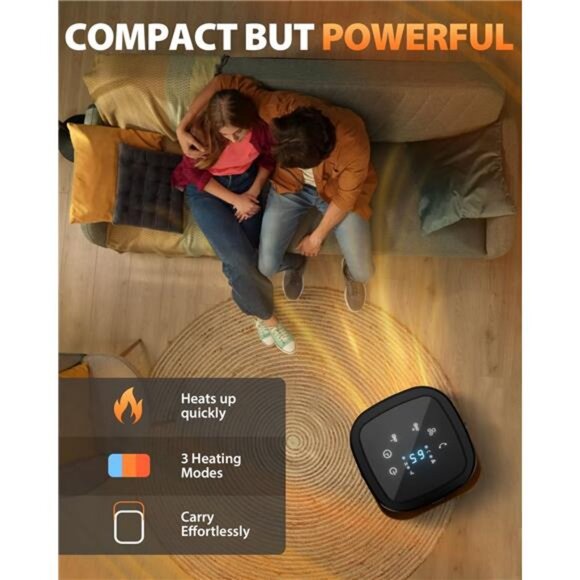 Space Heater, Portable Electric Heaters for Indoor Use 1500W with Thermostat - Picture 2 of 7